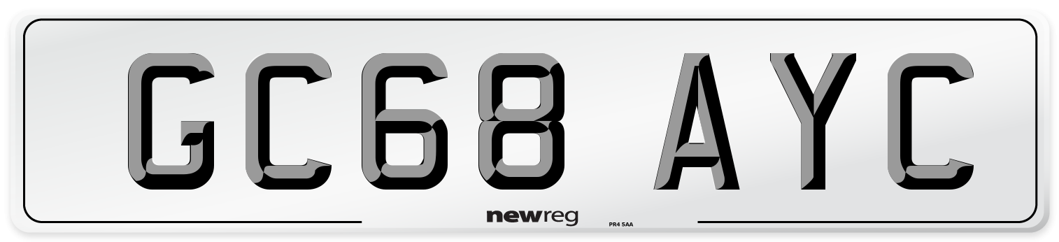 GC68 AYC Number Plate from New Reg